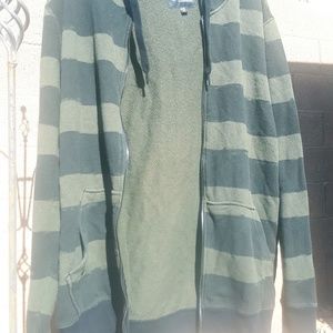 Hot Topic olive green striped sweatshirt